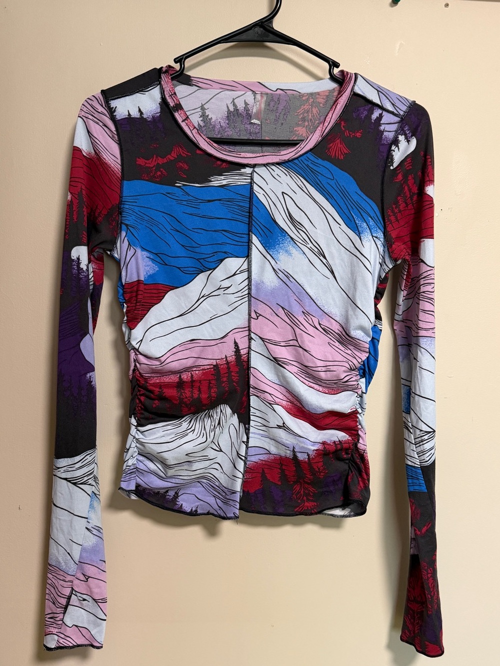 FP Movement by Free People Rocky Ridge Twilight Ruched Long Sleeve Top - XS